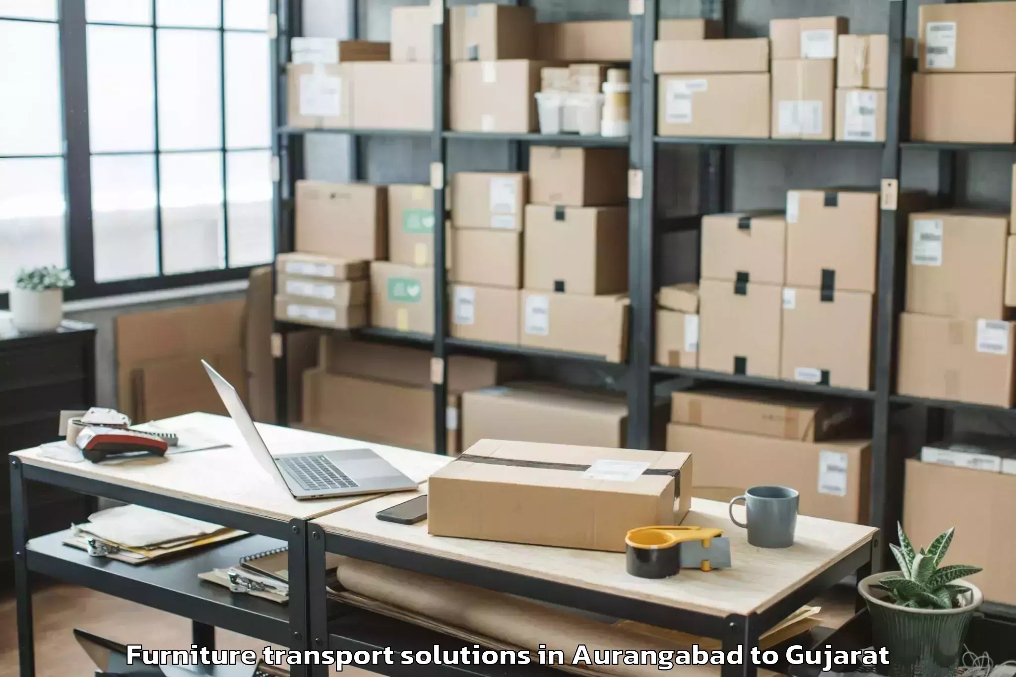 Efficient Aurangabad to Una Gir Somnath Furniture Transport Solutions